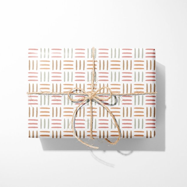Boho Abstrakt Lines - Pink Geschenkpapier (Von Creator hochgeladen)