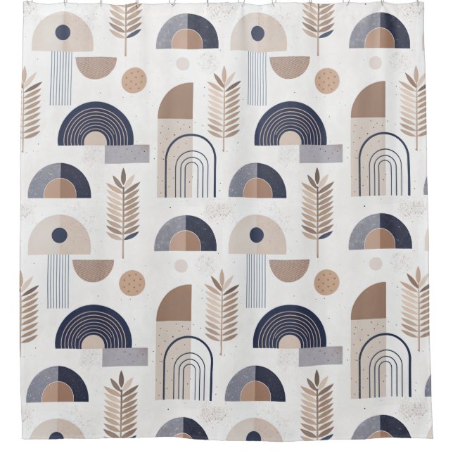 Boho Abstrakt Modern Geometric Dorm Duschvorhang (Vorderseite)