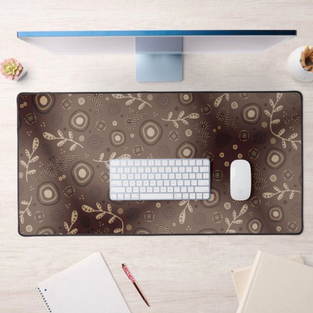 Boho Abstrakt Monotone Vintage Blume Schreibtischunterlage (Von Creator hochgeladen)