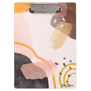Boho Abstrakt Pattern Individuelle Name Klemmbrett