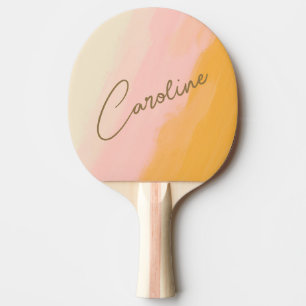 Boho-Abstrakt Pink Gelb Schrift Benutzerdefinierte Tischtennis Schläger