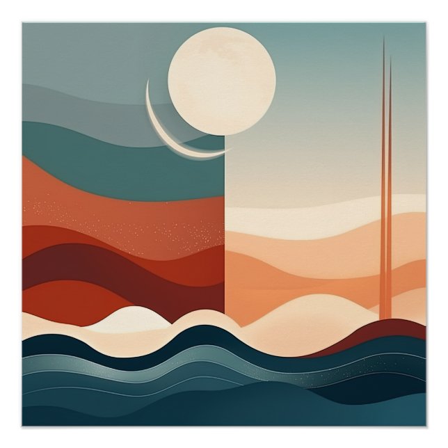 Boho Abstrakt Poster (Vorderseite)