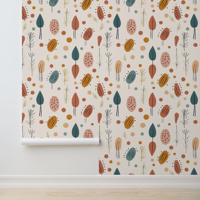 Boho Abstrakt Retro Modern Collection Tapete (Anwendung)