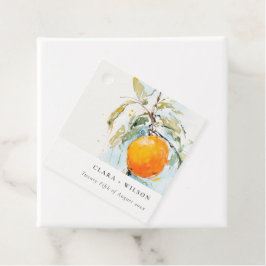 Boho Abstrakt Sketchy Orange Garden Wedding Geschenkanhänger