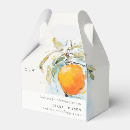 Boho Abstrakt Sketchy Orange Garden Wedding Geschenkschachtel