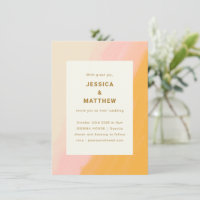 Boho Abstrakt Watercolor Pink Gelbe Hochzeit