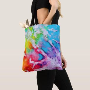 Boho Abstrakt Watercolor Rainbow Batik Gefärbte K