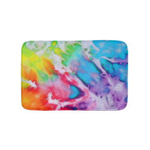 Boho Abstrakt Watercolor Rainbow Batik Gefärbte K Badematte