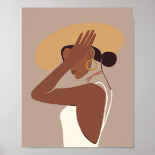 Boho Abstrakt Woman Portrait Poster