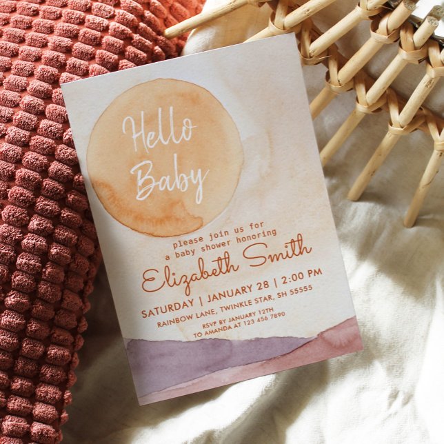 Boho Abstrakt Wüste und Sunshine Baby Dusche Einladung (Von Creator hochgeladen)