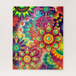 Boho abstrakte Blume Puzzle