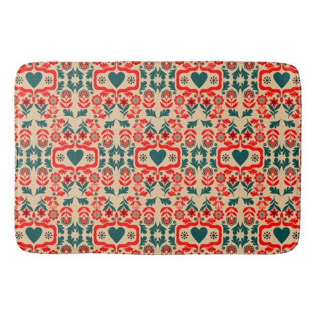 Boho-Abstrakte Blumenkunst Badematte (Vorderseite)