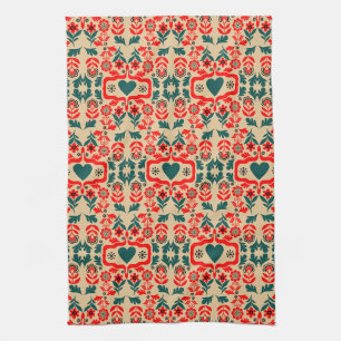 Boho-Abstrakte Blumenkunst Geschirrtuch