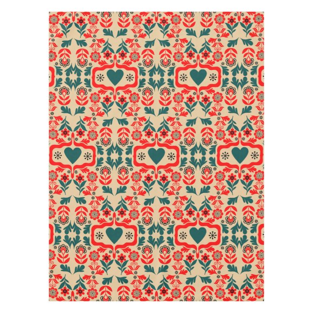Boho-Abstrakte Blumenkunst Tischdecke (Vorderseite)