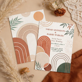 Boho Abstrakte Bogen Hochzeit Einladung