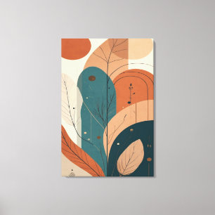 Boho-Abstrakte Botanische Moderne Minimale Wandkun Leinwanddruck