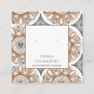 Boho Abstrakte Formen Earring Display Card Quadratische Visitenkarte