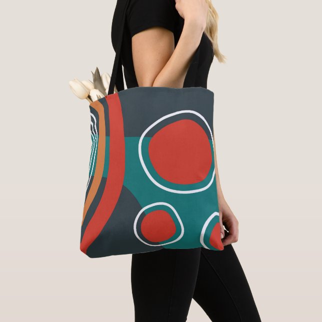 Boho abstrakte Formen, farbenfrohe Linienkunst (Von Nahem)