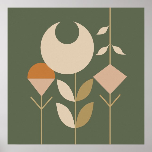 Boho Abstrakte Lilie Poster (Vorne)