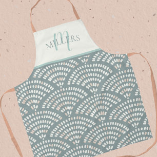Boho Abstrakte Muster Print Monogram Family Name Schürze