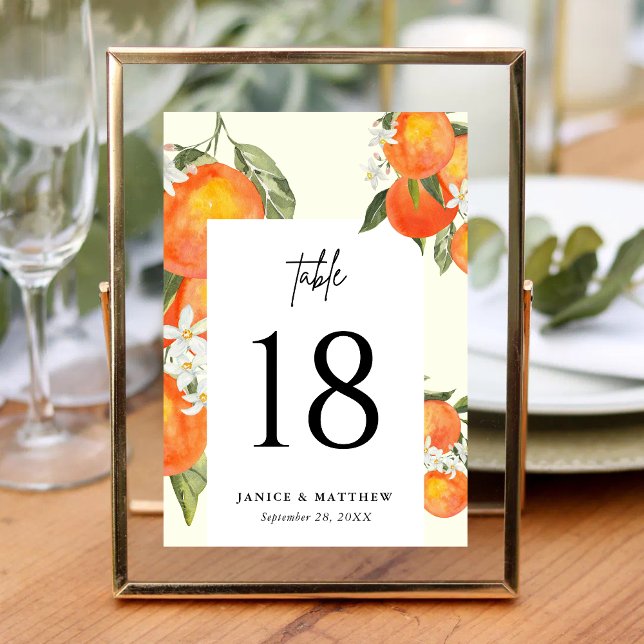 Boho Abstrakte Orange Garten Hochzeit Sitzordnung Tischnummer (Boho abstract orange table numbers guide guests while adding warm, artistic wedding charm.)