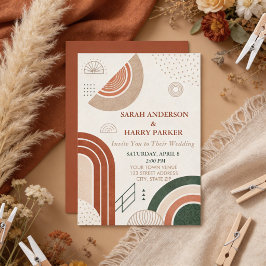 Boho Abstrakter Bogen Hochzeit Einladung