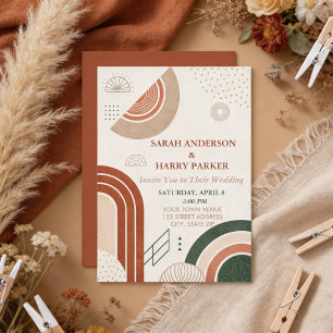 Boho Abstrakter Bogen Hochzeit Einladung