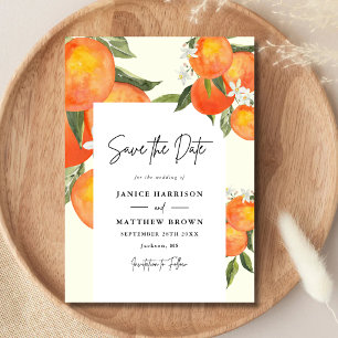 Boho Abstrakter Skizzenhafter Oranger Garten Hochz Save The Date