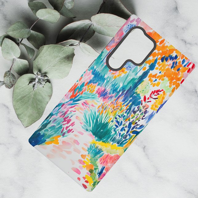 Boho-Abstrakter Wildblumengarten Samsung Galaxy Hülle (Von Creator hochgeladen)