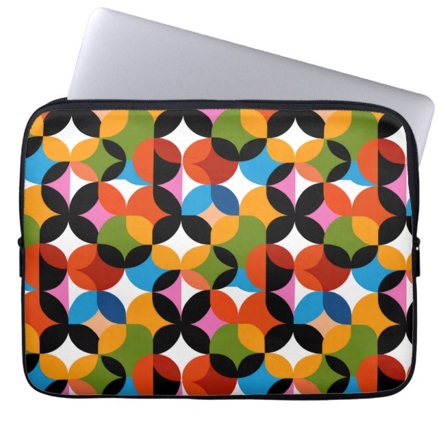 Boho-Abstraktes Muster Farbige Mid-Century-Modern Laptopschutzhülle (Vorderseite)