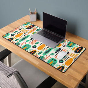 BOHO Abstraktes Muster Orange & Green Mitte Jahrhu Schreibtischunterlage