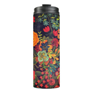 Boho-Acrylgemälde Florales Design Thermosbecher