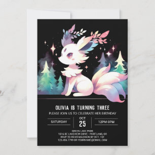 Boho Adorable Wolf Birthday Einladung