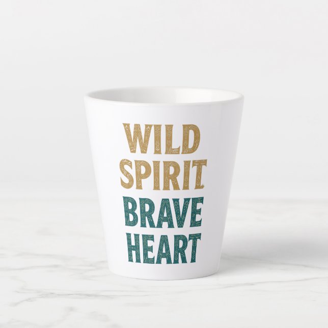 Boho Adventure Wild Spirit Brave Heart Milchtasse (Vorderseite)