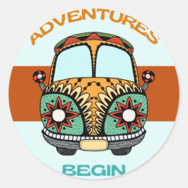 BOHO ADVENTURES BEGINNEN HONEYMOON RUNDER AUFKLEBER