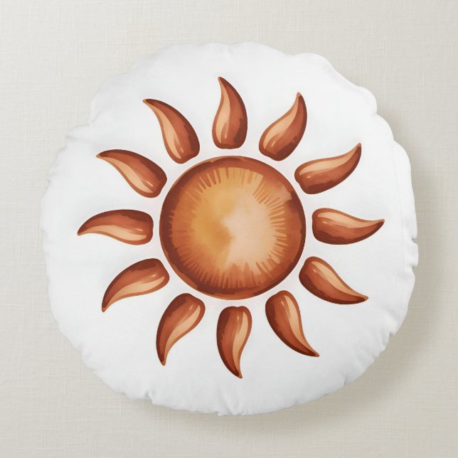 Boho Aesthetic Rainbow Party Rundes Kissen (Vorderseite)