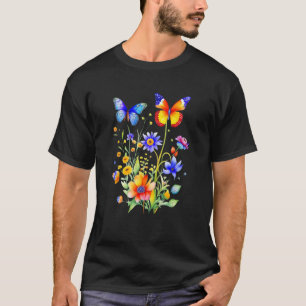 Boho Aesthetics Niedliche Wildblumen Vintag Waterc T-Shirt
