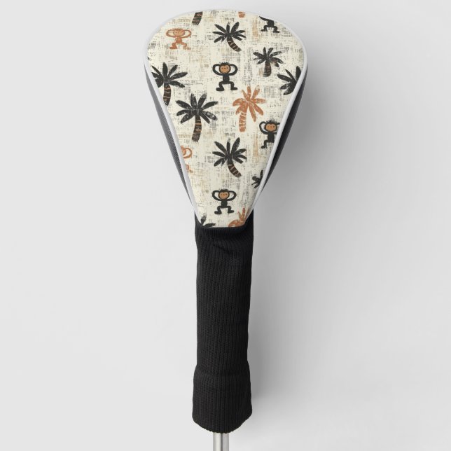 Boho-Affen-Dschungel-Safari-Muster Golf Headcover (Vorderseite)
