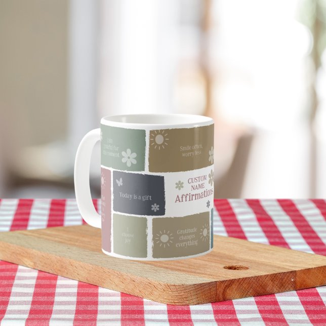 Boho Affirmation and Inspiration Zitat Blumenflora Kaffeetasse (Von Creator hochgeladen)