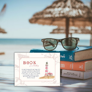 Boho Ahoy Nautische Leuchtturm Bücher Baby Shower  Begleitkarte