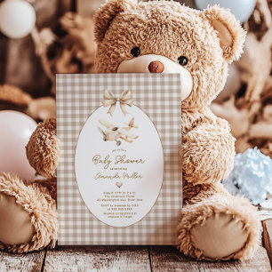 Boho Airplane Babydusche Einladung