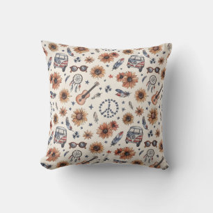 Boho Americana Festival Sonnenblumen VW Bus 4. Jul Kissen