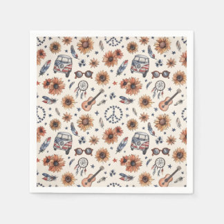 Boho Americana Festival Sonnenblumen VW Bus 4. Jul Serviette
