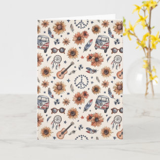 Boho Americana Festival Sunflowers VW Bus 4th of J Karte