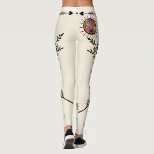 Boho Ancient Spiral Sun Rainbow Healing Yoga Leggings