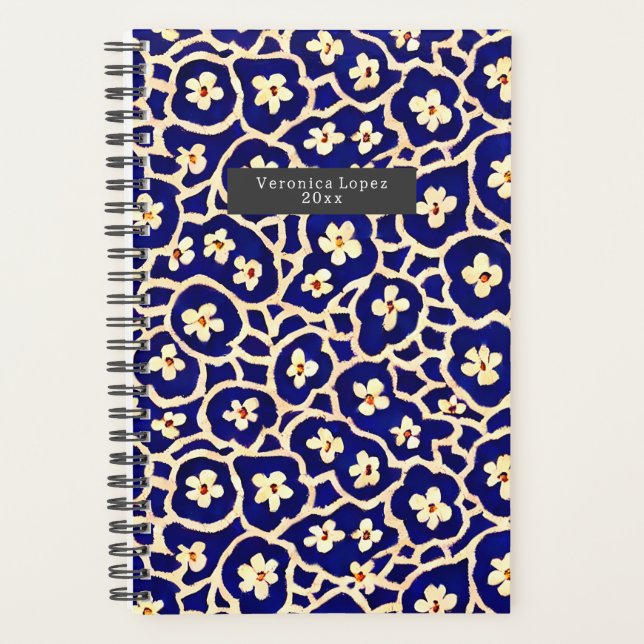 Boho Anemone Blue Planner Planer (Vorderseite)