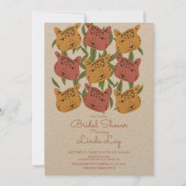 Boho Animal Cat Cheetah Safari Brautparty Invit Einladung