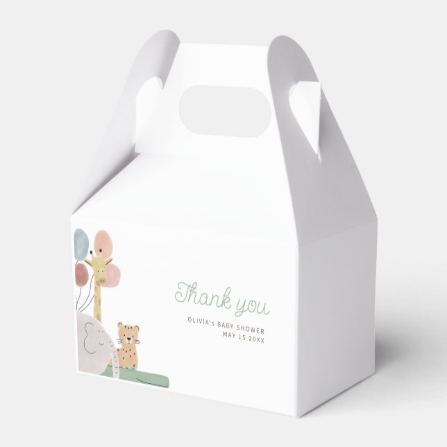 Boho Animal Dankeschön Label Geschenkschachtel (Vorderseite)