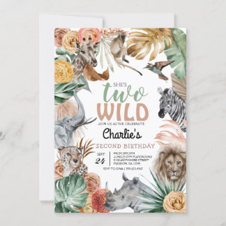 Boho Animal Safari - Einladung zum Geburtstag