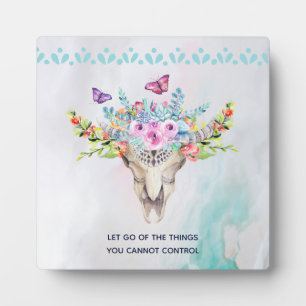 Boho Animal Skull Inspirational Quote Let Go Fotoplatte